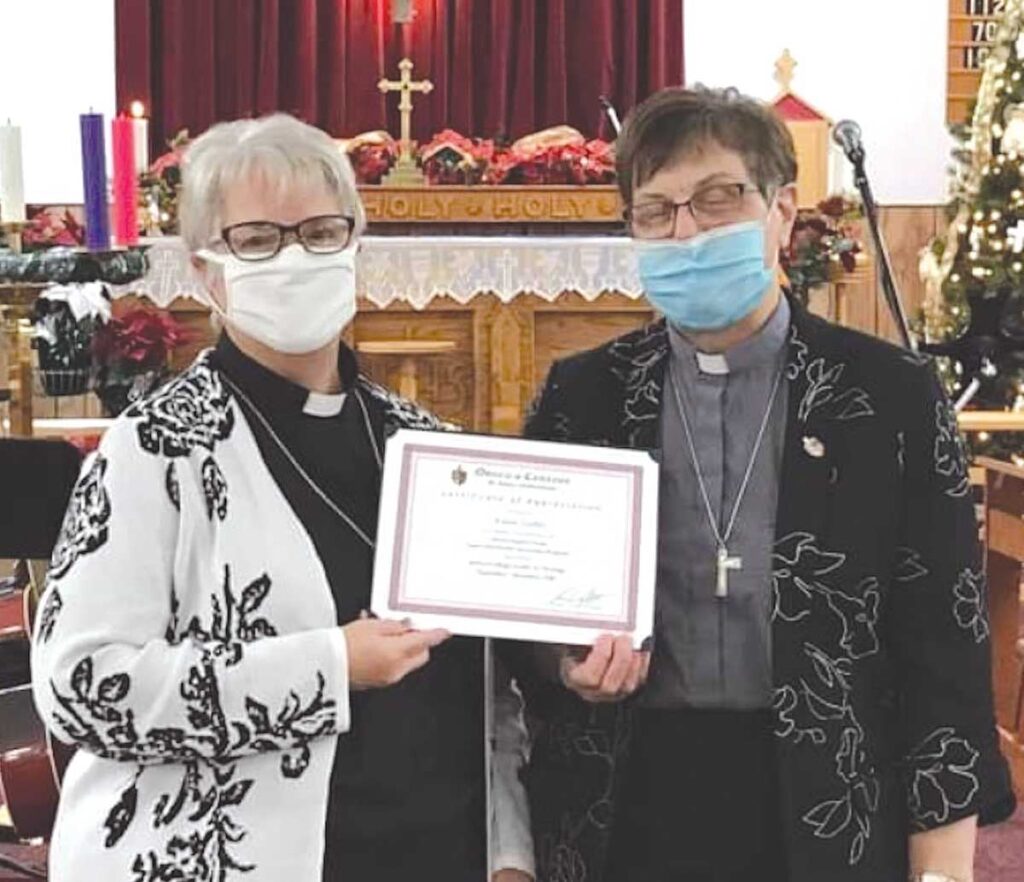 Deacon Karen Loder, part of the intern support team and warden of St. Paul’s, Summerside, with Rev’d Kay