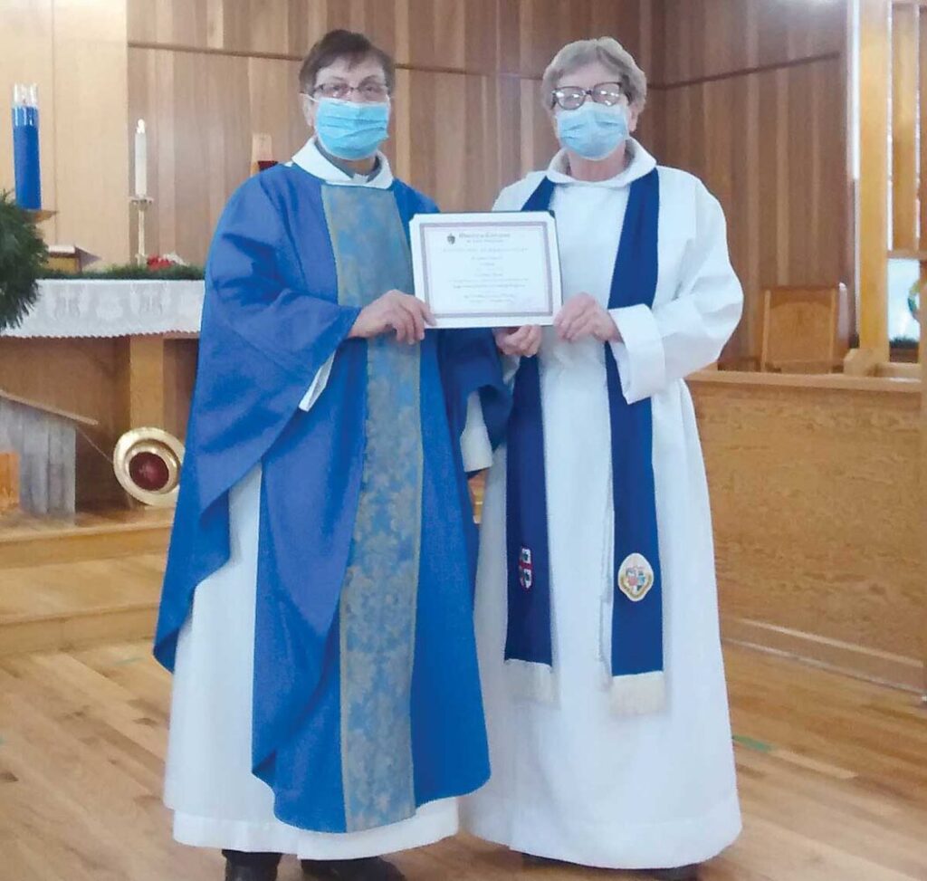 Certificate presented to LLM Laverne Blanchard, St. James’, Gillams, now a “Teaching Church.”