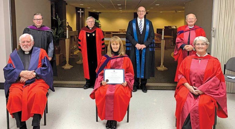 Back row, left to right: The Rev’d Canon John Courage, The Rev’d Canon Dr. Boyd Morgan, Dr. Rick Singleton, The Rev’d Canon Frank Cluett. Front row, left to right: The Rev’d Dr. David Bell, Dr. Susan Foley, Dr. Carmel Doyle