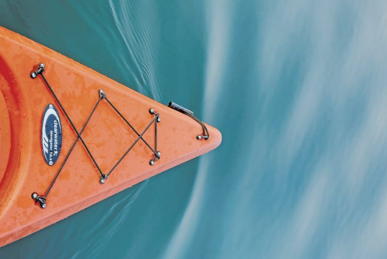 kayak photo for article on stillness