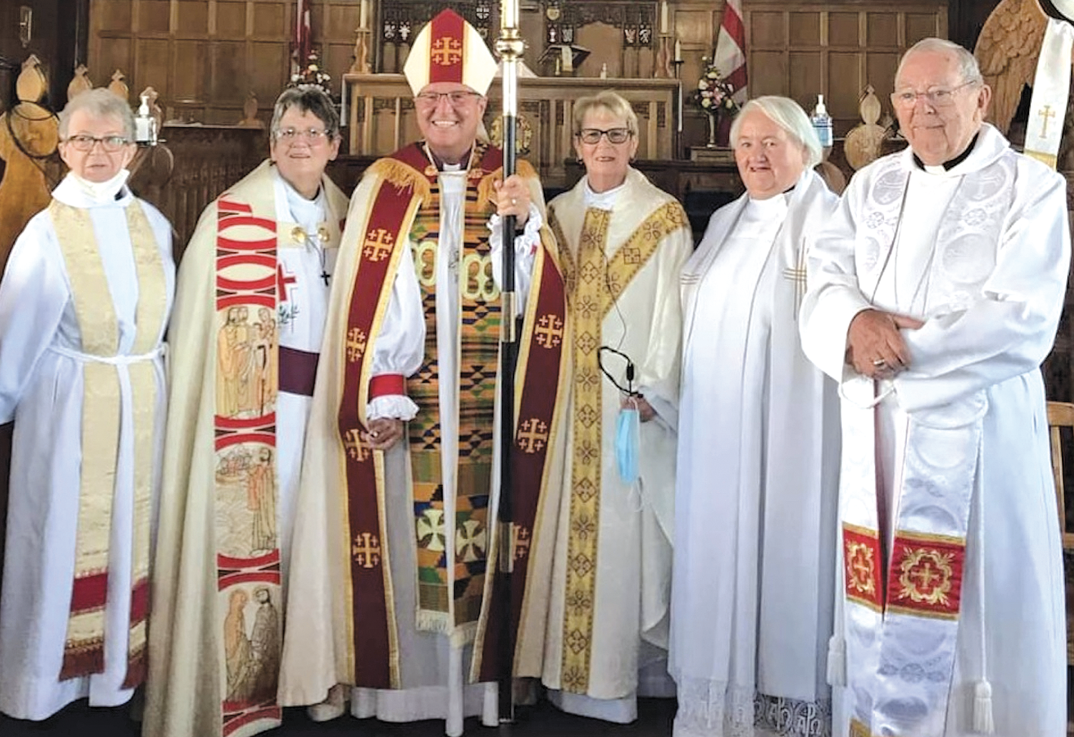 Rev’d Kathleen Knott, Dean Catherine Short, Bishop John Organ, Rev’d Jane Allen, Rev’d Dawn Barrett, and Rev’d George Critchell
