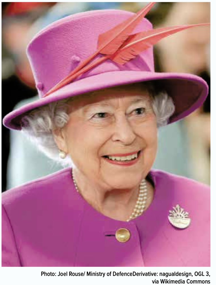 Queen Elizabeth II in pink hat and coat