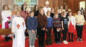 confirmation candidates and Bishop Rose and clergy at the Ascension, Mount Pearl, NL