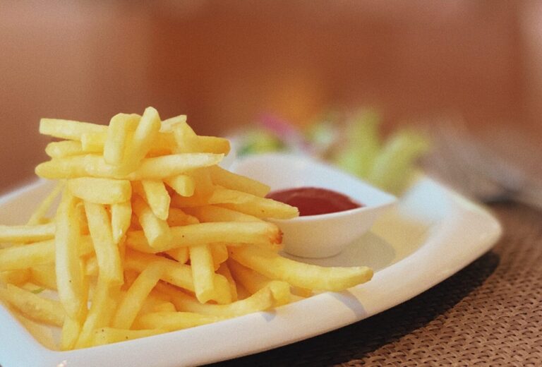 french fries and ketchup