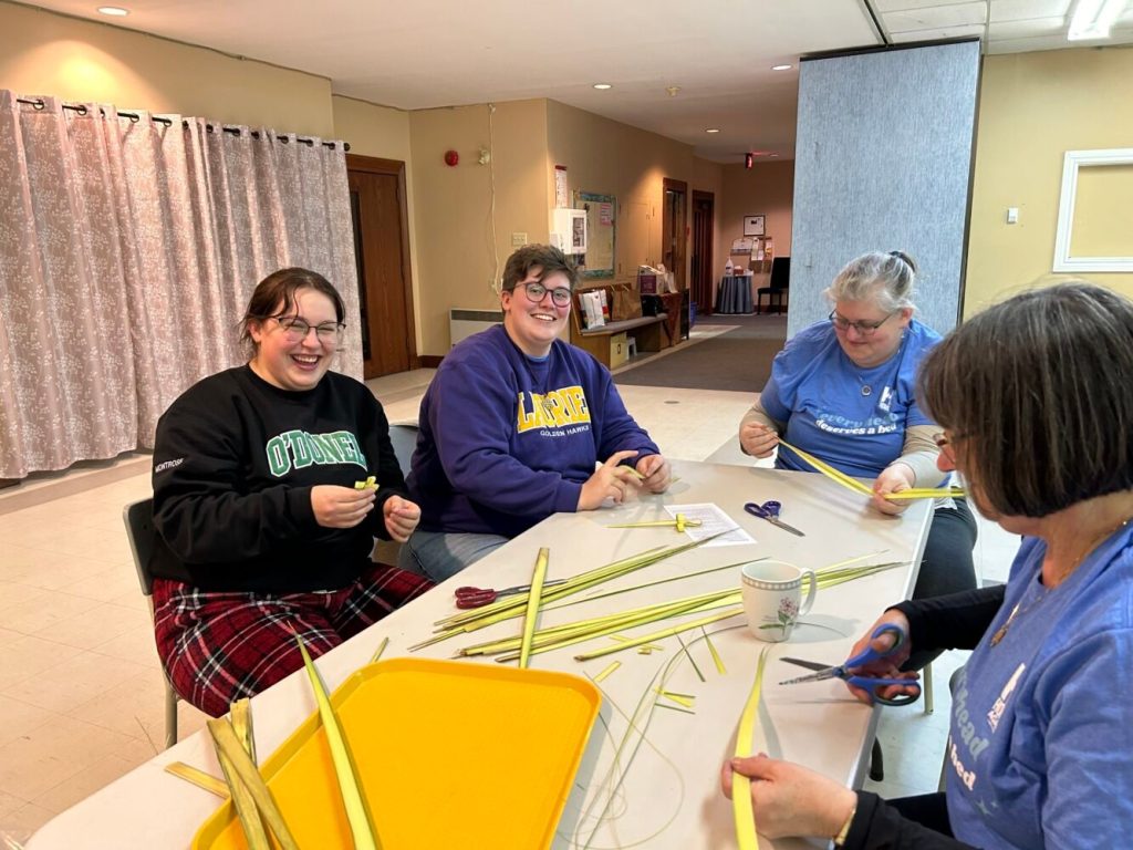 Making palm crosses, HWB 2024