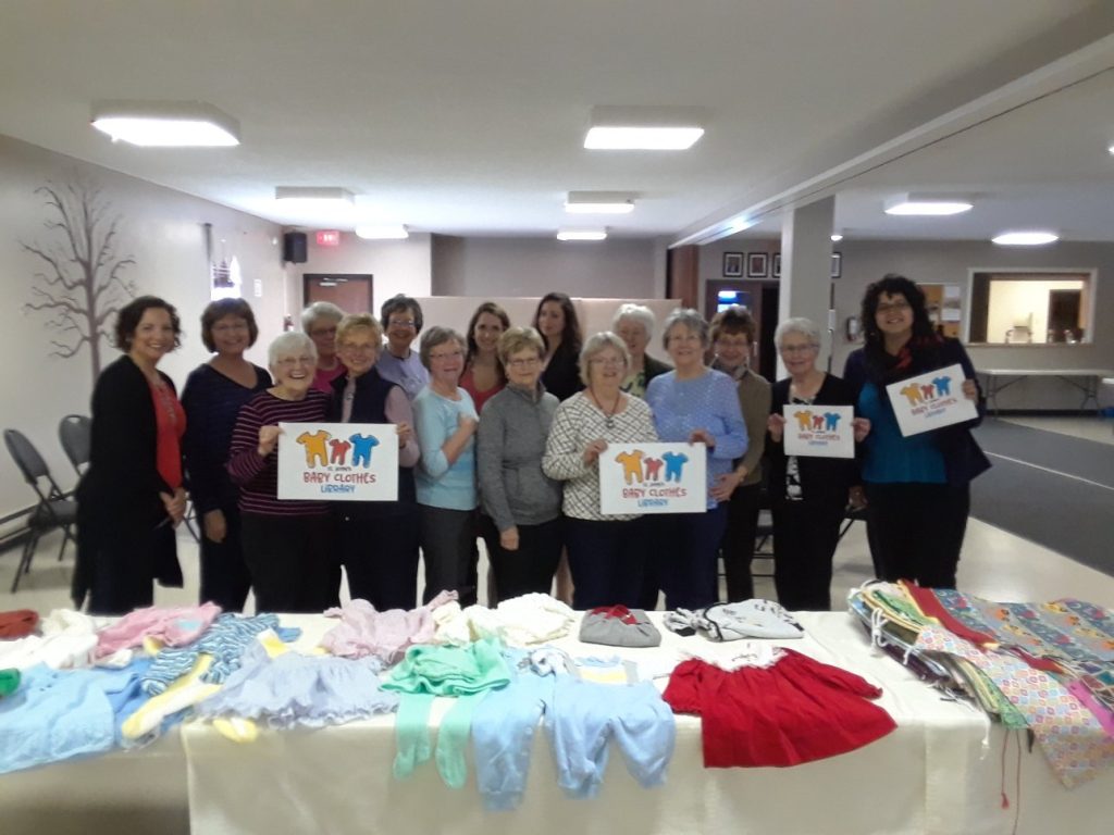 Sewing reusable bags for the Baby Clothes Lending Library