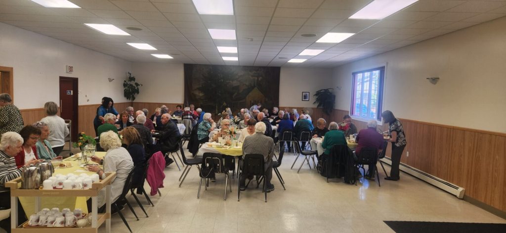 senior citizens gathered to a meal in Bay Roberts Newfoundland.