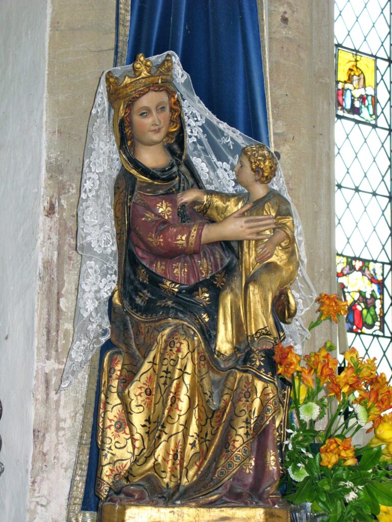 Statue of Mary and baby Jesus from St. Mary’s Church, South Creake, Norfolk.