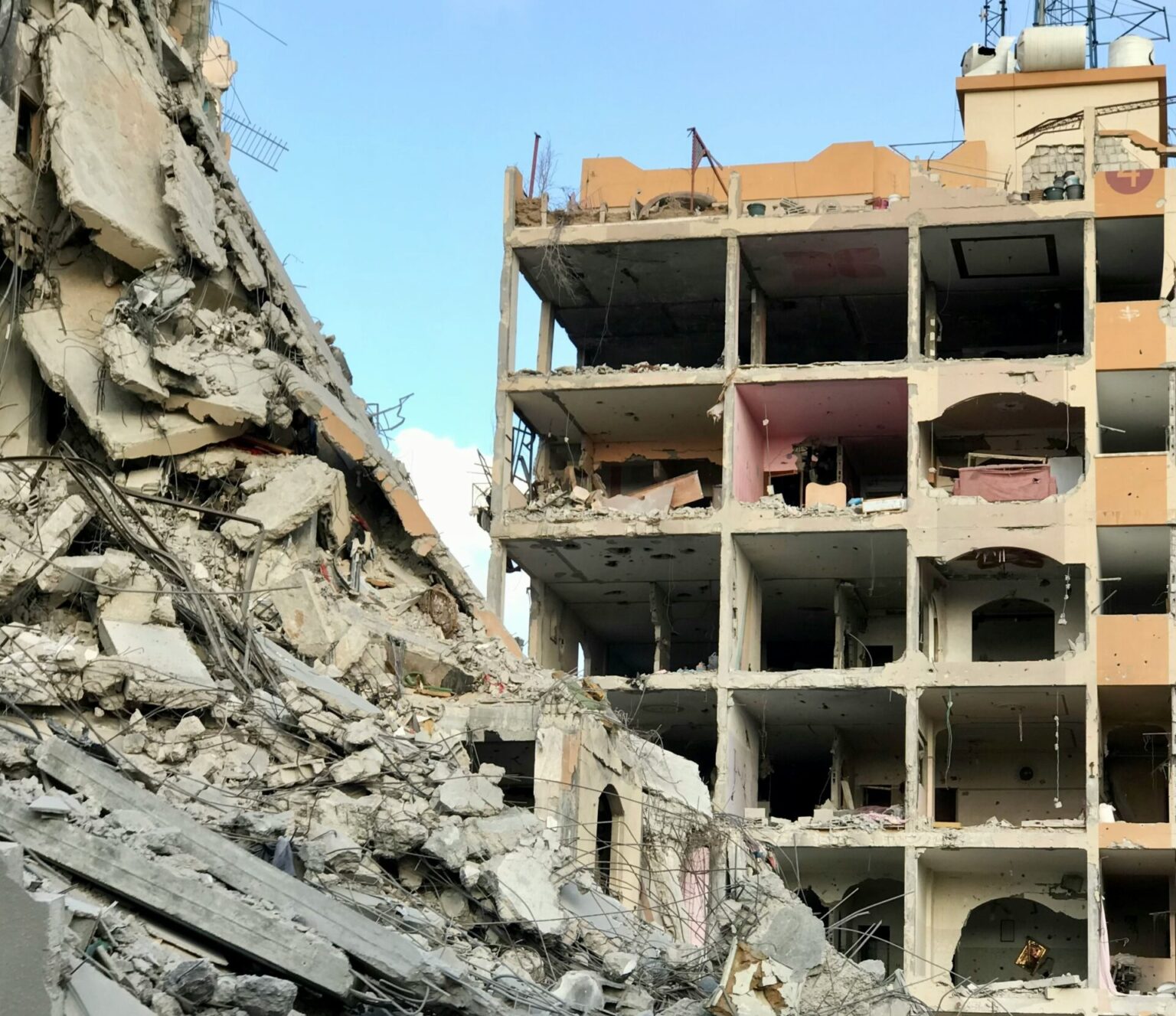 destruction in Gaza; photograph by Emad El Byed on unsplash.com for Bishop John Watton's Christmas 2024 message