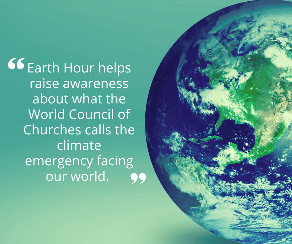 photograph of the earth with a quotation from the article about Earth Hour