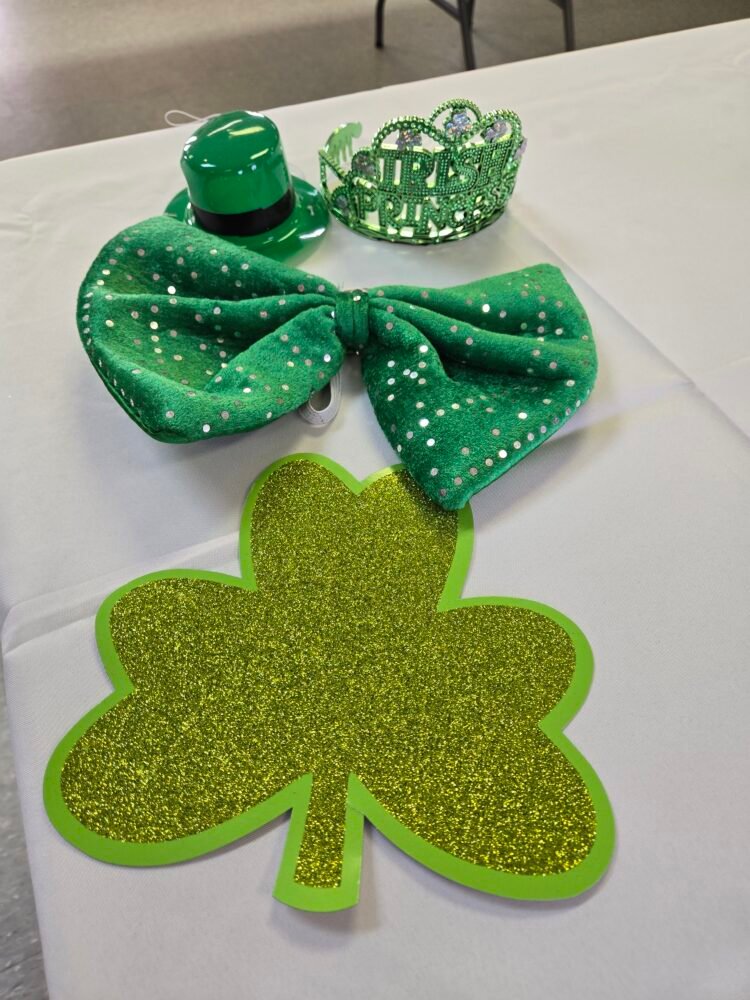 St. Patrick's decorations on a table
