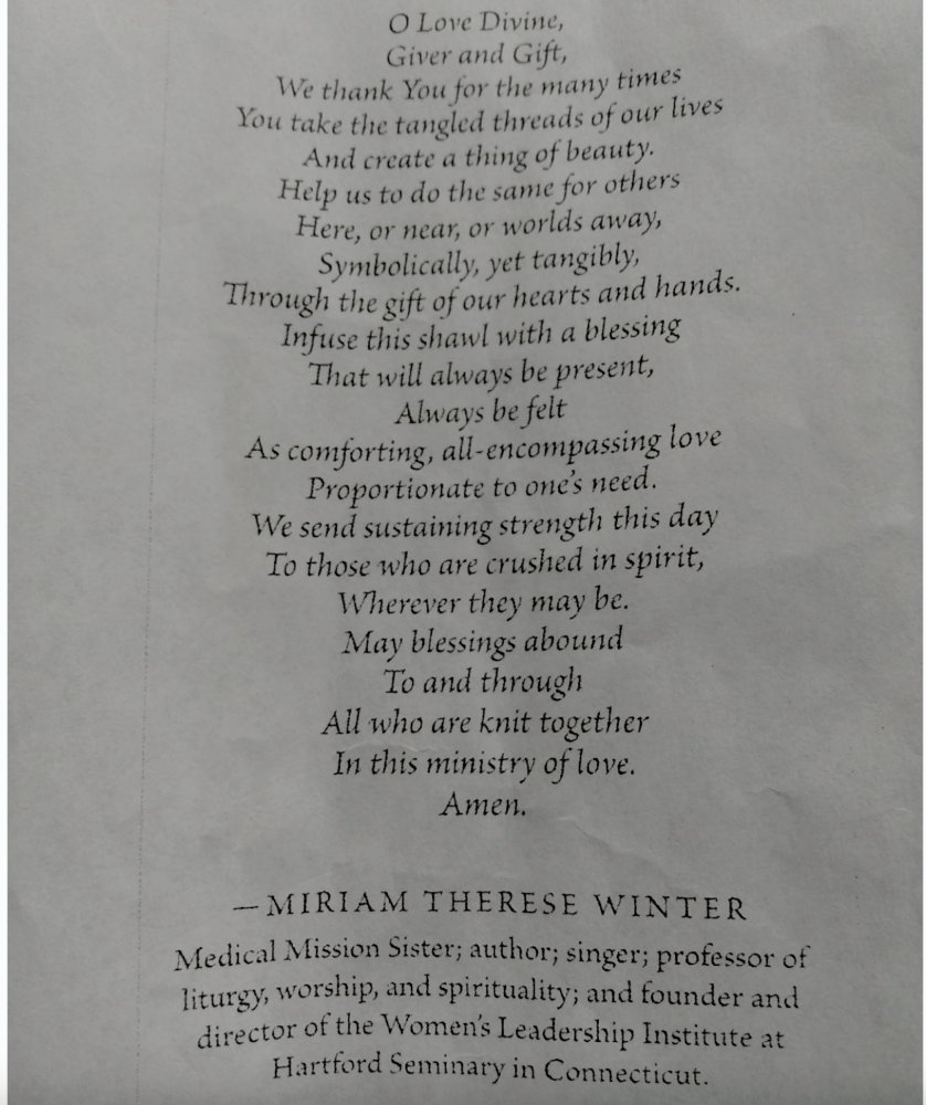 a photograph of the prayer that is used when the prayer shawls are blessed