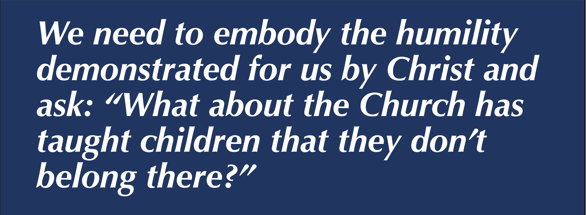 blue backgroud and white letters with a quotation from the article