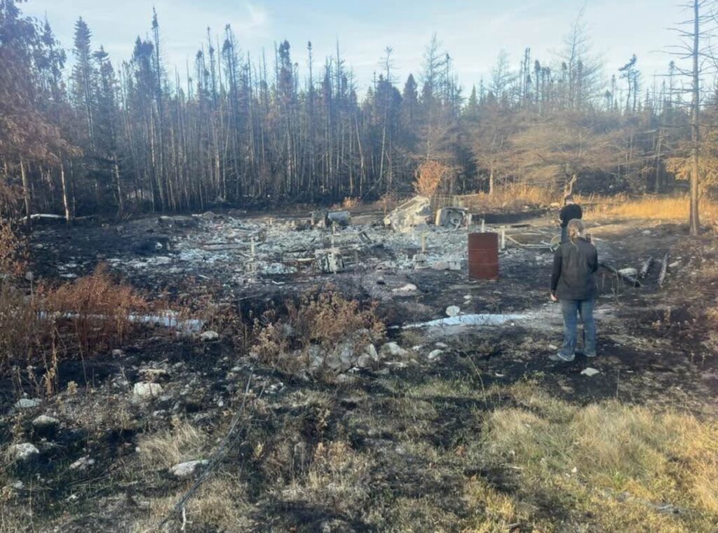a former home destroyed by a wildfire in the summer of 2025