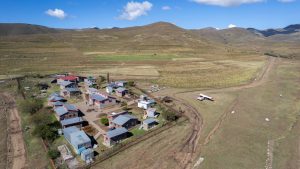 The aerial shot of Bobete Health Centre also showing the construction of the guesthouse under GAIN Project
