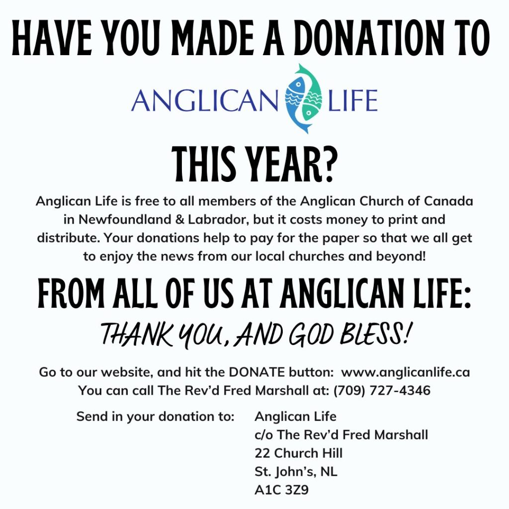an ad for making donations to support the work of Anglican Life
