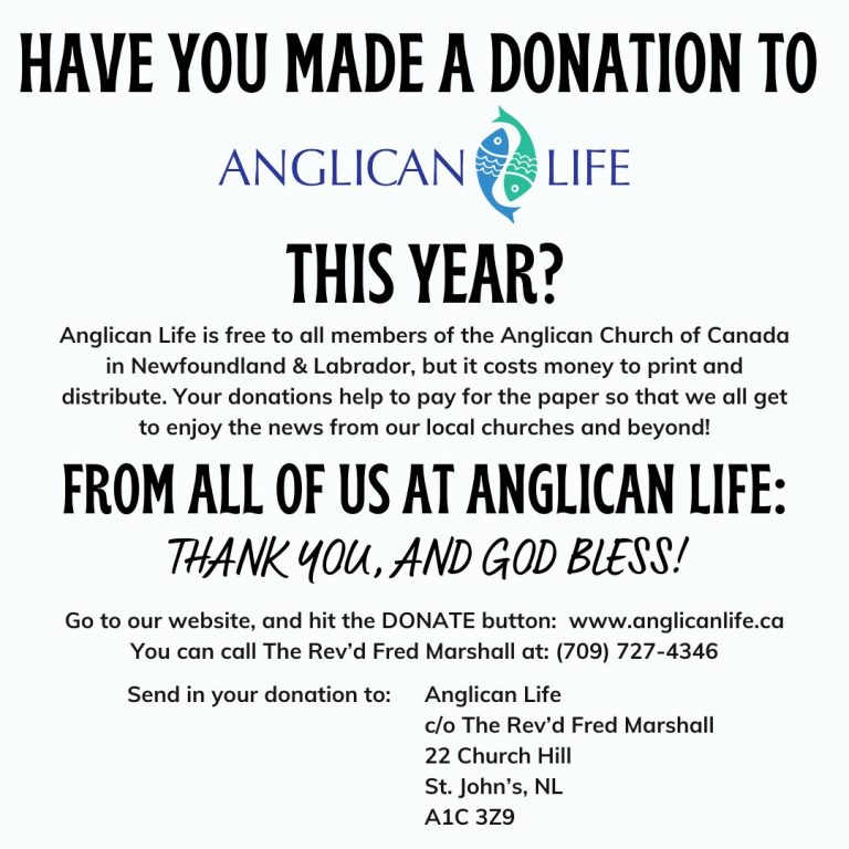 an ad for making donations to support the work of Anglican Life