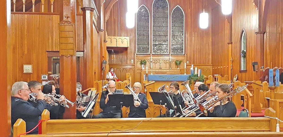 Pictured here is the combined Temple and Citadel Salvation Army bands that played at this year’s Advent Ecumenical service at the Anglican Cathedral in Corner Brook.