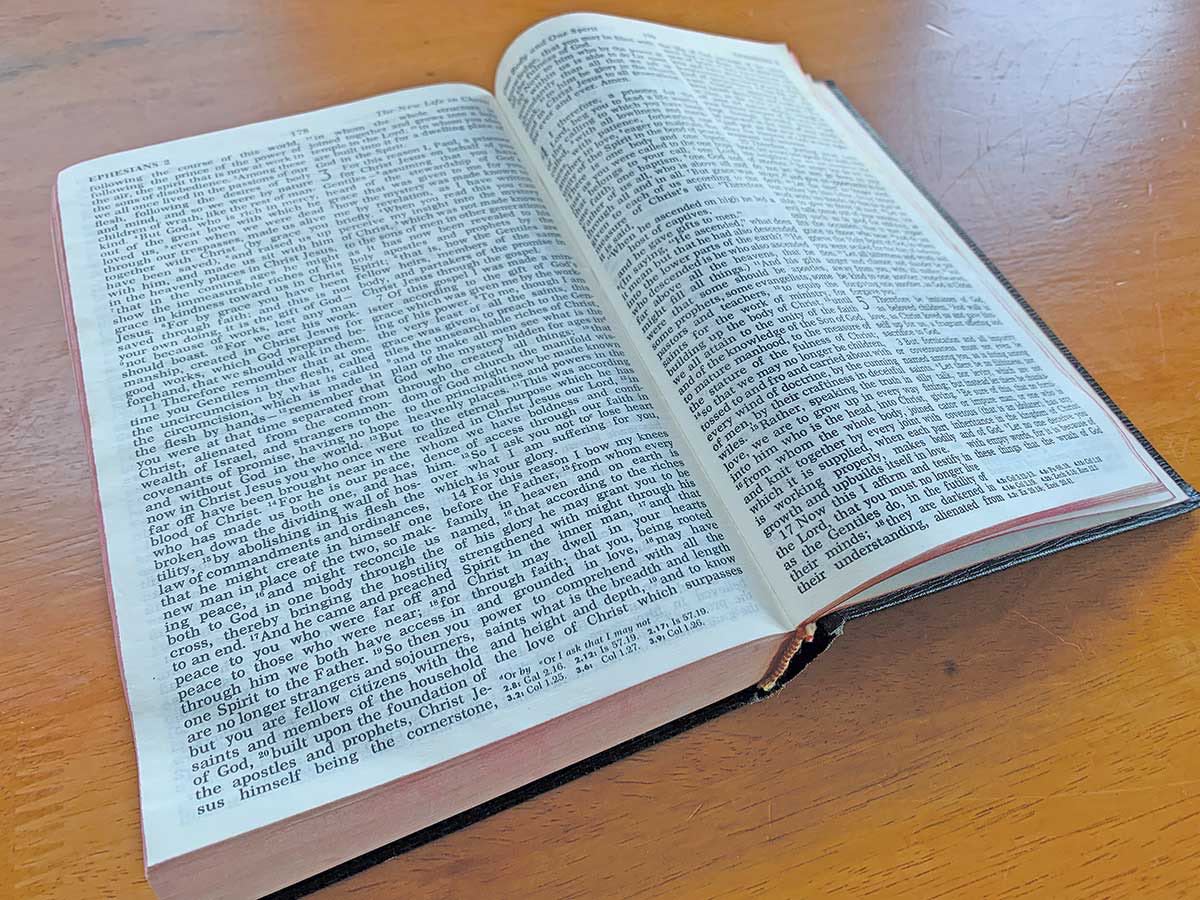 Photo of the Bible open