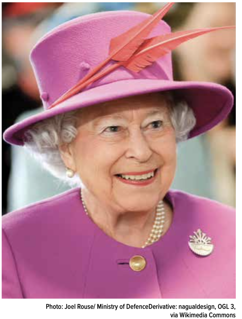Queen Elizabeth II in pink hat and coat