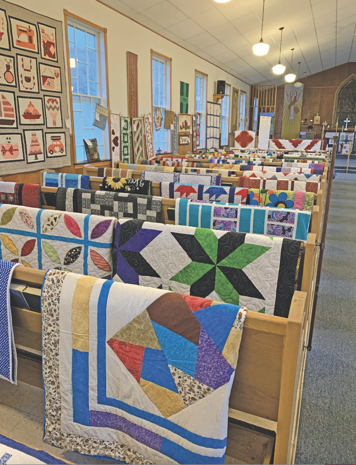 quilts displayed Rocky Harbour NL summer 2022